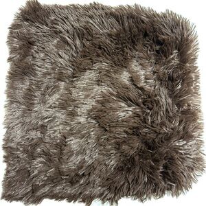 Plush Faux Fur Throw Pillow Cover - Brown